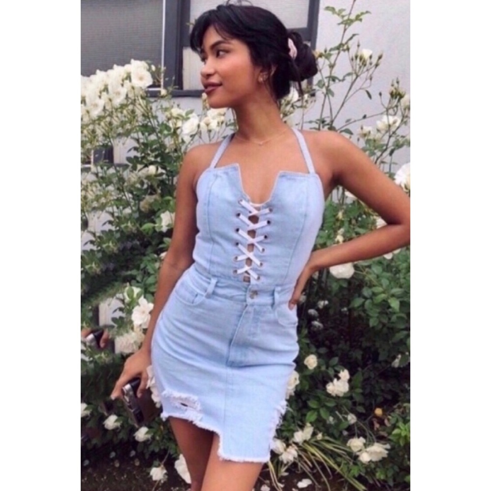 • LAST • 2X H P • RUNAWAY HEART RACING DENIM DRESS - Picture 7 of 7